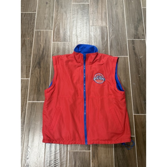 Other - Vintage NBA Detroit Pistons Reversible Zip Up Vest Size XL